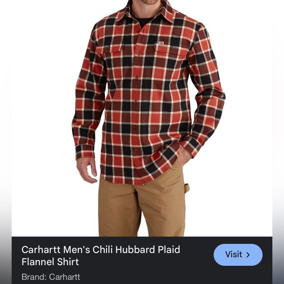 Carhartt Hubbard Plaid Flannel Button Up Long Sleeves Size L - Picture 7 of 7